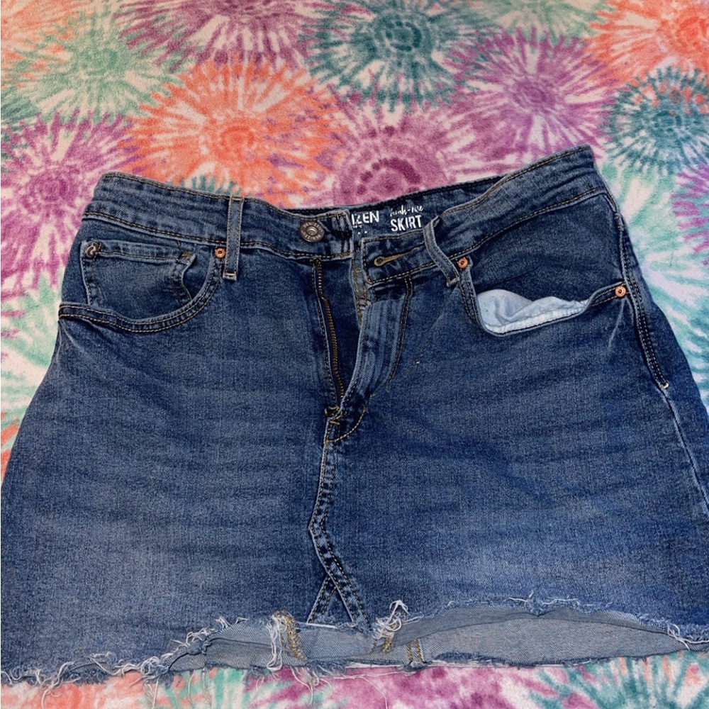 Source Unknown Classic Blue Denim Mini Skirt